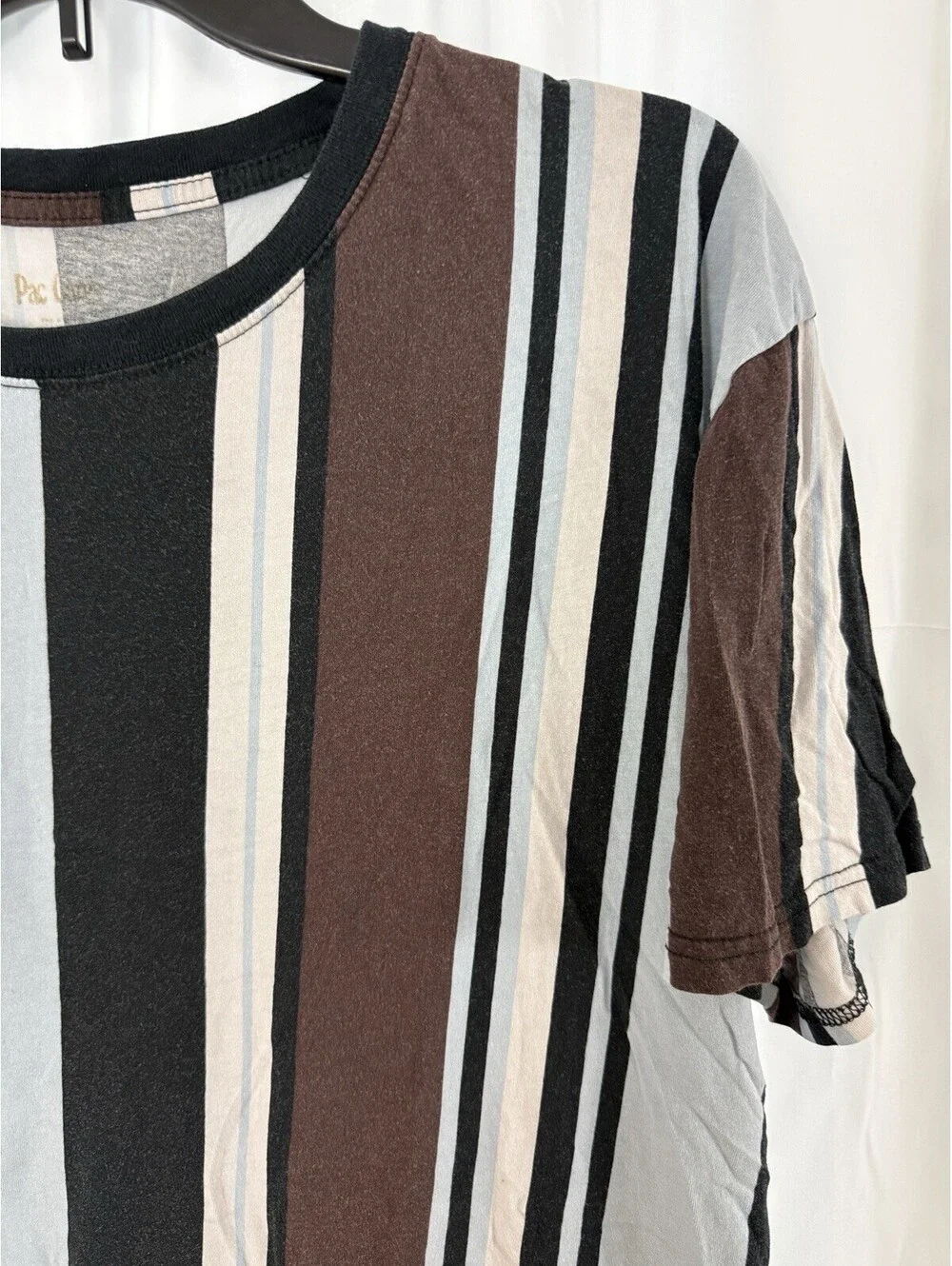 Pac Sun Striped T-Shirt Men’s Multicolor Cotton Size L FREE SHIPPING